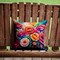 Edge Collections - 14" X 14" - Multicolor - Colorful Carnations Decorative Throw Pillow Machine - 1 Piece